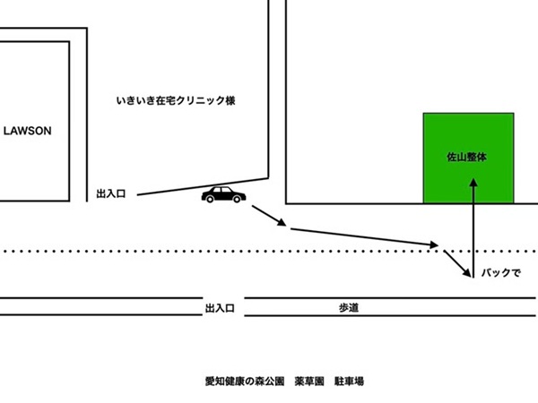 大府市の佐山整体駐車場